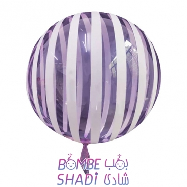 Bobo balloon 18 inches with purple striped pattern