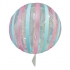 Bobo balloon 18 inches with pink and blue striped pattern