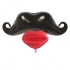 Mustache and lip card foil balloon