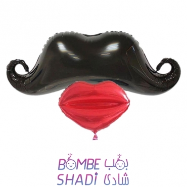 Mustache and lip card foil balloon