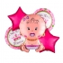 5-piece baby girl foil balloon