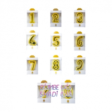 Large gold plating numbers candle