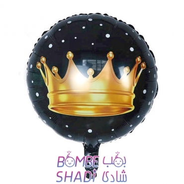 Card foil balloon round crown