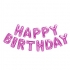 Happy foil balloon with bright pink letters