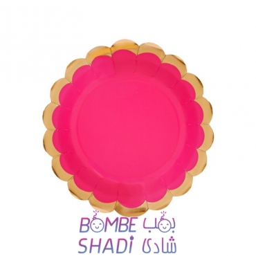 Magenta pastel plate of 10 pieces