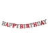 Red silver capital letters happy string