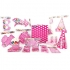 Pink polka dot birthday theme pack for 20 people