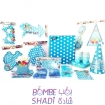 Blue spotted birthday theme pack for 20 people