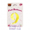 Foil balloon number 9, golden, 32 inches, Li Li Balon