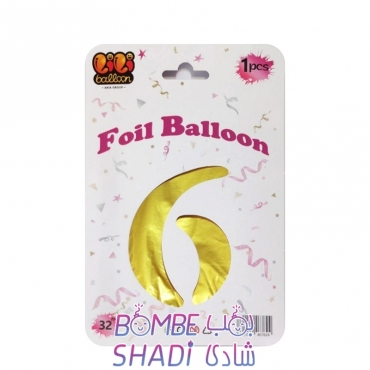 Foil balloons number 6, golden, 32 inches, Li Li Balon