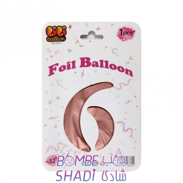 6 foil balloons, rose gold, 32 inches, Li Li Ballon