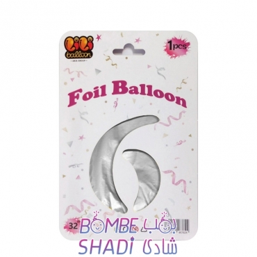 6 foil balloons, silver, 32 inches, Li Li Ballon