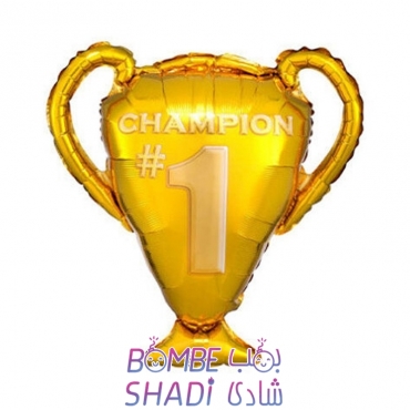Championship foil balloon card cup
