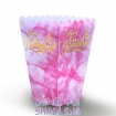 10 pieces of gold-plated popcorn, pink stone