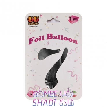Foil balloon number 7, black, 32 inches, Li Li Balon