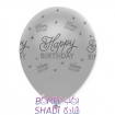Happy 5-sided printed silver balloon