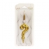 Small gold plating question mark candle