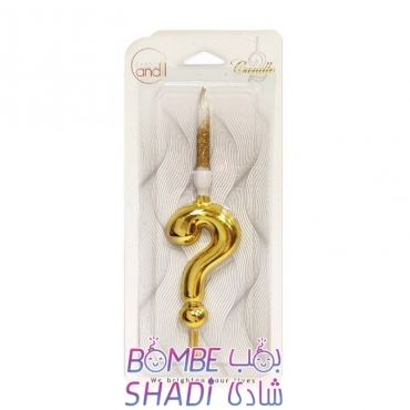 Small gold plating question mark candle
