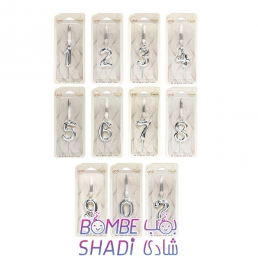 Small silver plating number candle