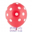 Red and white polka dot balloon
