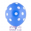 Dark blue spotted balloon with white spots