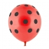 Spotted red and black balloon