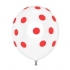 White polka dot red polka dot balloon