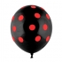 Black polka dot red polka dot balloon