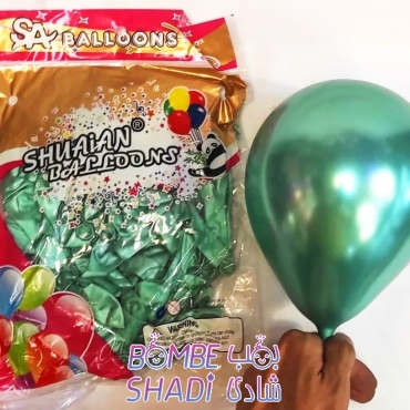 Chrome balloons 6 inches, 100 pieces, dark green