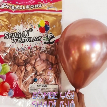 Chrome balloons 6 inches, 100 pieces, rose gold