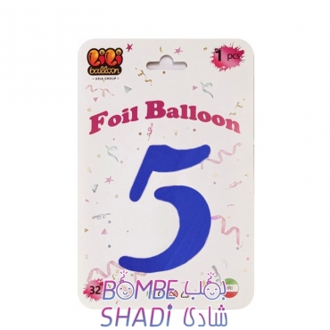 Foil balloons number 5, blue, 32 inches, Li Li Balon