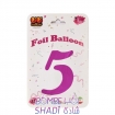 Foil balloons number 5, pink, 32 inches, Li Li Balon