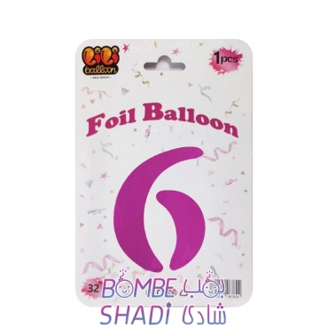 Foil balloons number 6, pink, 32 inches, Li Li Balon