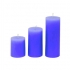 شمعة اسطوانة زرقاء بسيطة ، 3 مقاسات ، قطر 6 سم