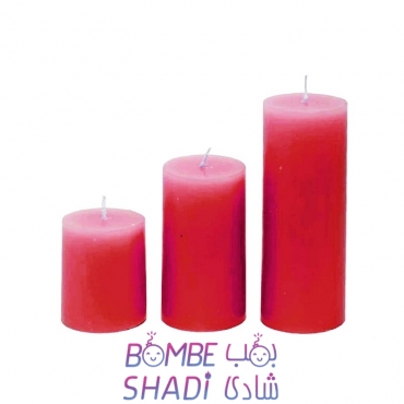 Simple red cylinder candle, 3 sizes, diameter 6 cm