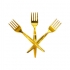 10 gold metallized forks