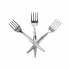 10 silver metallized forks
