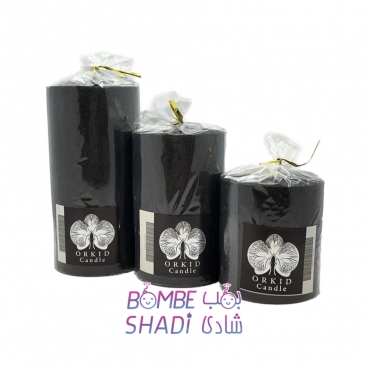 Simple black cylinder candle, 3 sizes, diameter 6 cm