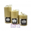 Golden wreath cylindrical candle, 3 sizes, diameter 6 cm