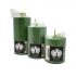 شمعة اسطوانية اكليلا من الزهور الخضراء ، 3 مقاسات ، قطر 6 سم