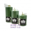 Green wreath cylinder candle, 3 sizes, diameter 6 cm