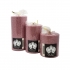 شمعة اسطوانية اكليلا من الزهور الوردية ، 3 مقاسات ، قطر 6 سم