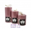 Pink wreath cylindrical candle, 3 sizes, diameter 6 cm