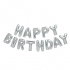 Happy foil balloon with silver letters
