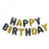 Happy foil balloon with black and gold letters