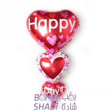 Happy heart card foil balloon of 3 pieces