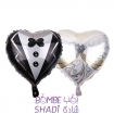 Bride and groom card heart foil balloon