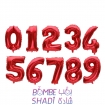 Foil balloon numbers "32" red foreign