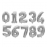 Foil balloon numbers "32" foreign silver