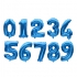 Foil balloon numbers "32" blue foreign